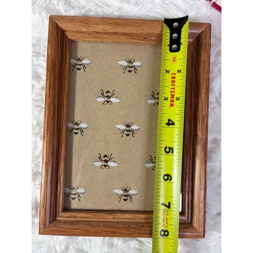 Vintage Solid Oak Wood Picture Frame 5x7 Tabletop Wall Mount